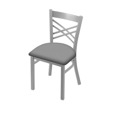 HOLLAND BAR STOOL CO 620 Catalina 18" Chair with Anodized Nickel Finish and Canter Folkstone Grey Seat 62018AN007